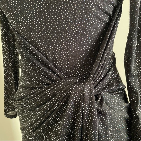 ⭐️HOST PICK 🤩NEW Black Glitter Bodycon Dress 🖤 -Twist knot gathered🪩 - Picture 10 of 10